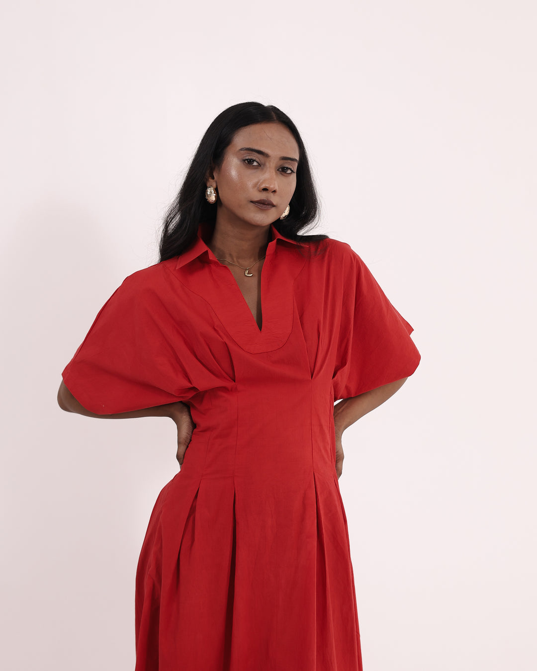 Red Romance Cotton Maxi Dress