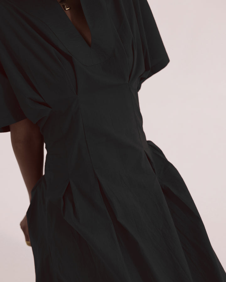 Black Statement Cotton Maxi Dress