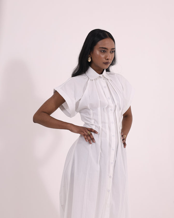 Formal White Cotton Maxi Dress