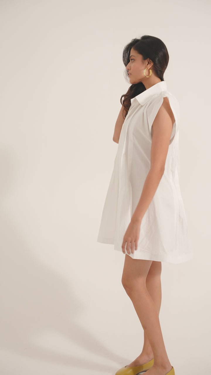 Minimal White Cotton Dress